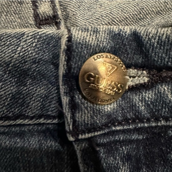Guess Jeans Vintage 90s Womens Tapered Mid Rise Distressed 29 Medium Wash - Picture 11 of 16